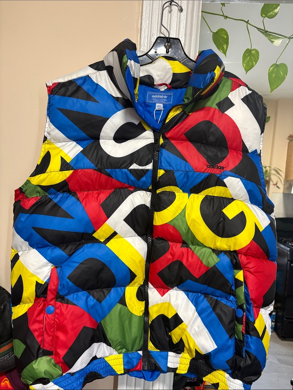 adidas Multicolor Logo Colorblock Puffer Vest